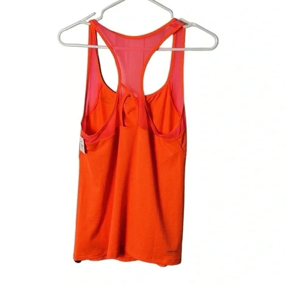NWT racerback tank top.Coral,mesh,textured fabric , logo,athletic,activewear - Picture 9 of 13